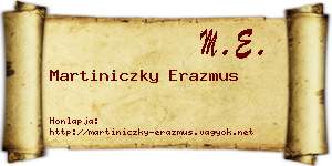 Martiniczky Erazmus névjegykártya